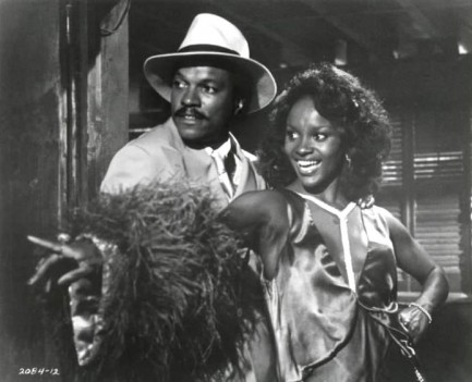 Billy Dee Williams on the set of The Bingo Long Traveling All